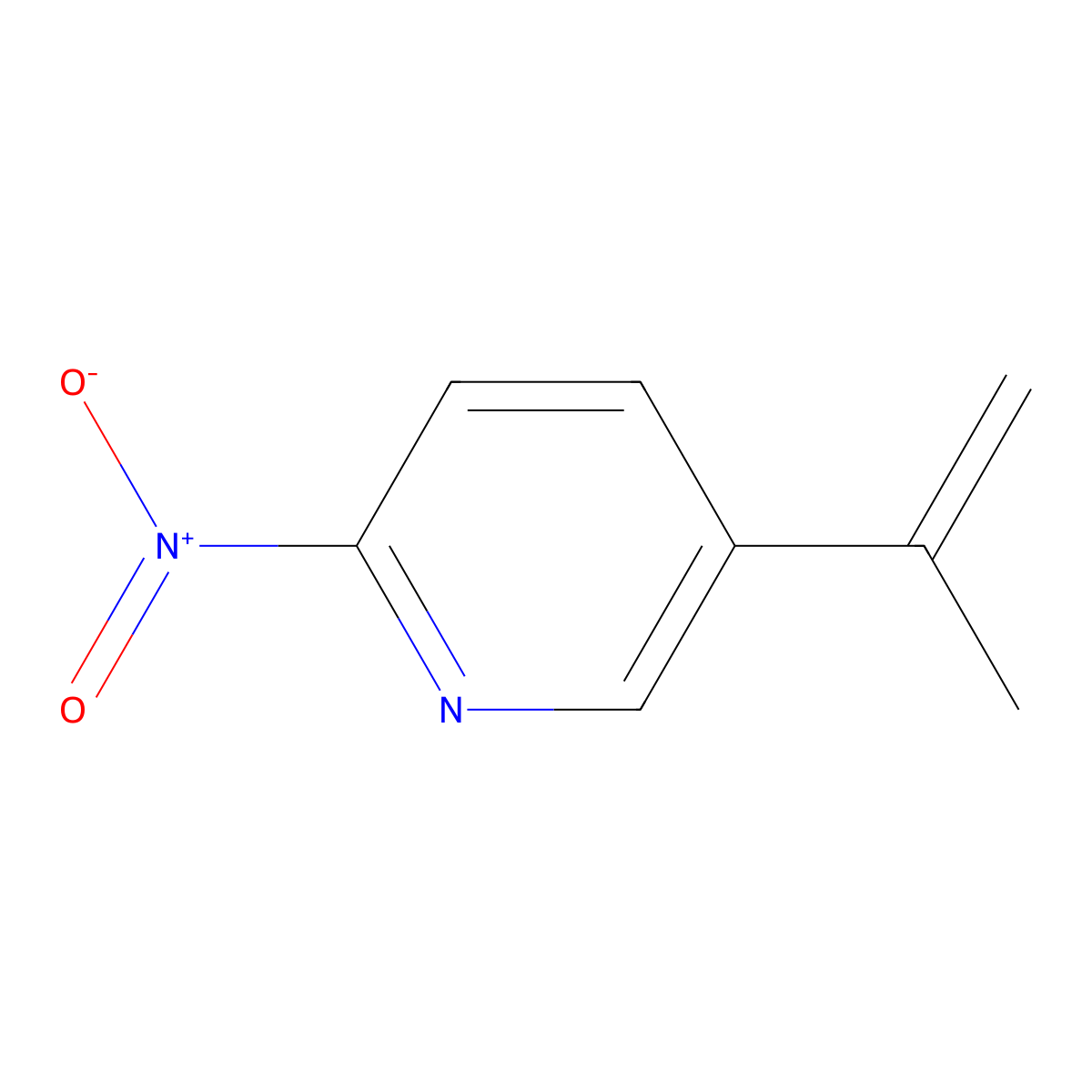 2-Nitro-5-(prop-1-en-2-yl)pyridine molecular structure, CAS 1135437-90-9
