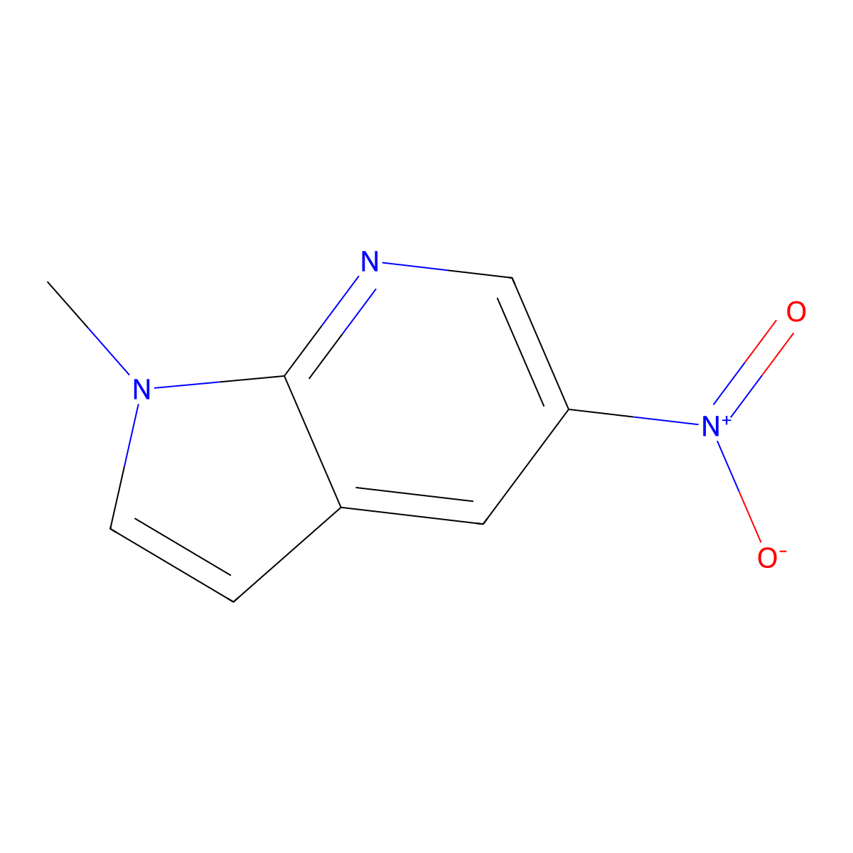 1-Methyl-5-nitro-1H-pyrrolo[2,3-b]pyridine molecular structure, CAS 1135437-92-1