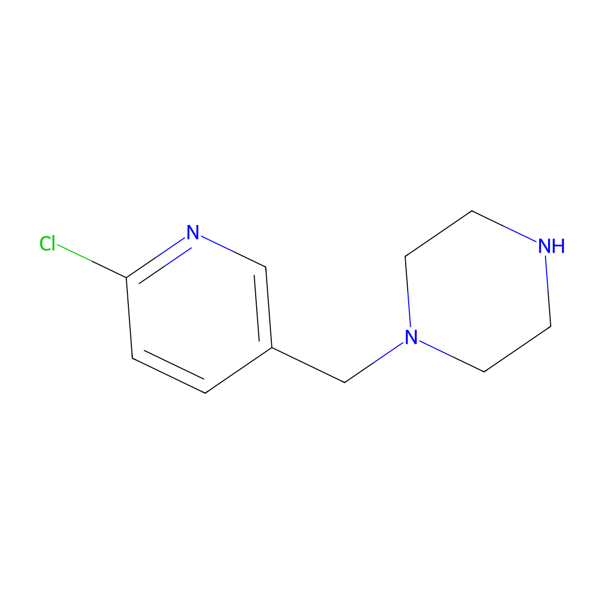 1-[(6-chloro-3-pyridinyl)methyl]Piperazine molecular structure, CAS 1135439-04-1