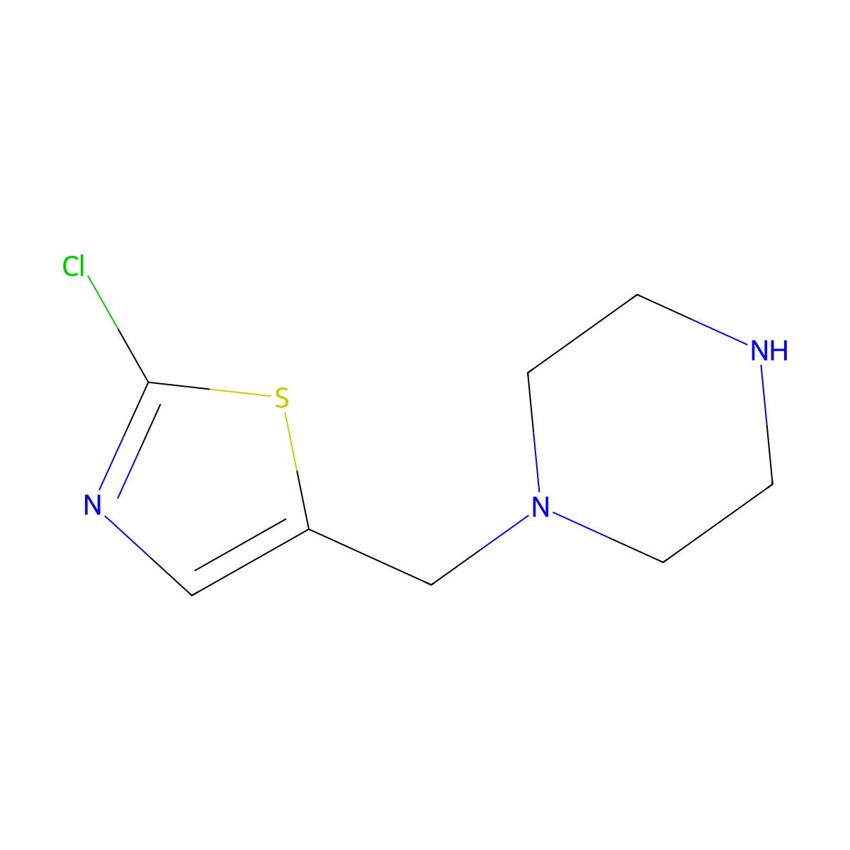 2-Chloro-5-(piperazin-1-ylmethyl)thiazole molecular structure, CAS 1135439-05-2
