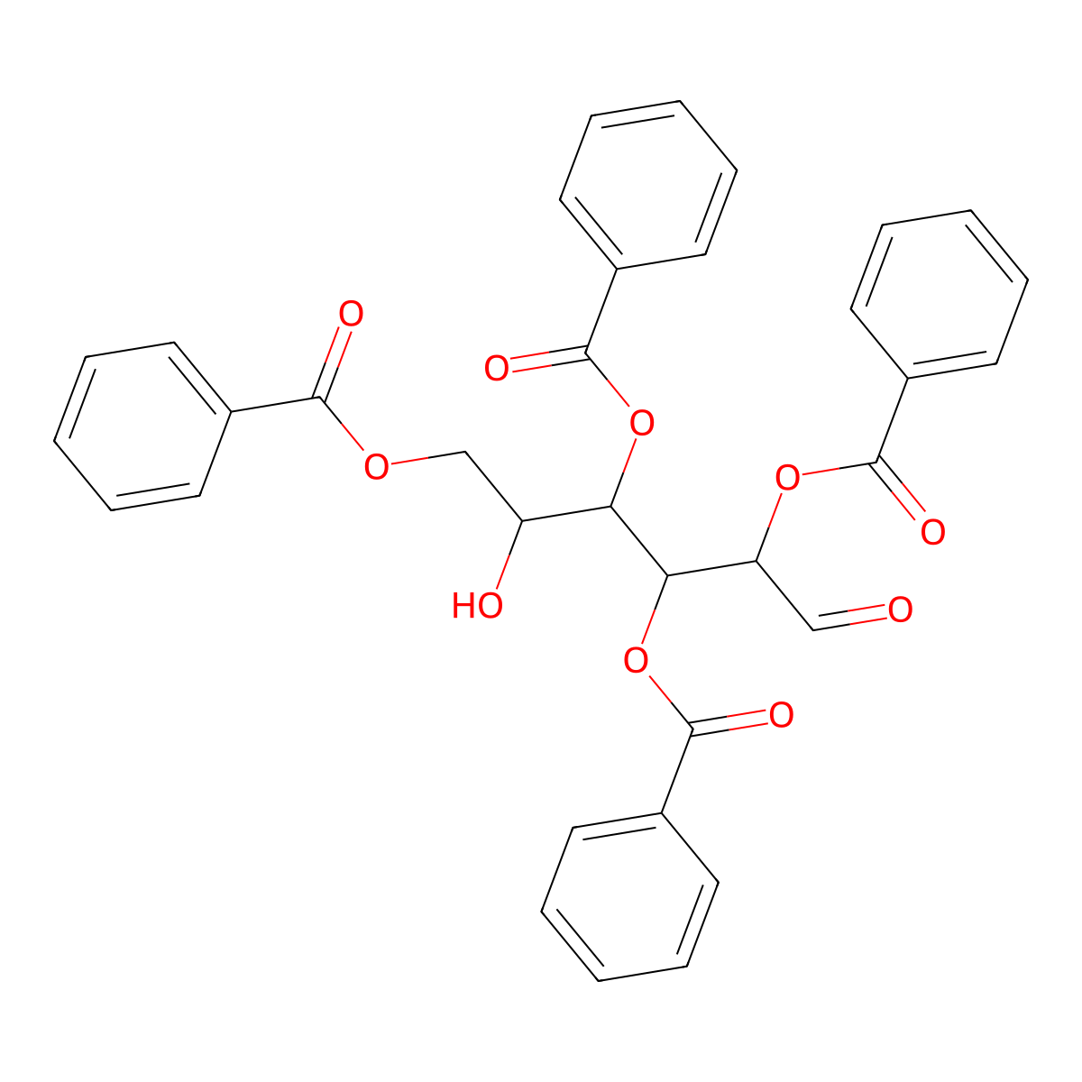 D-Mannose, 2,3,4,6-tetrabenzoate molecular structure, CAS 113544-59-5