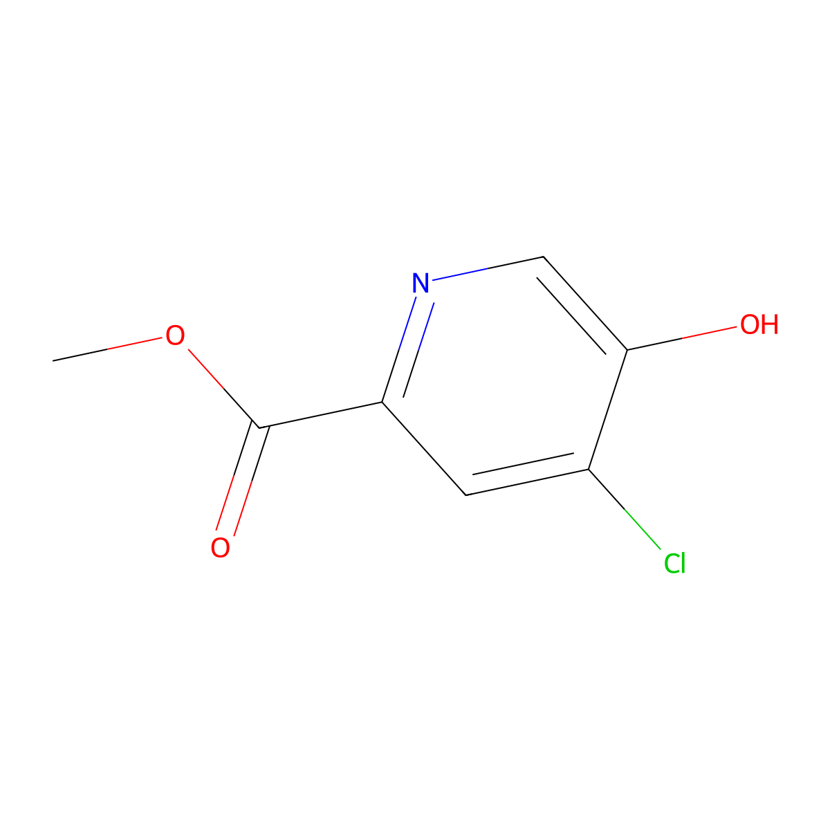 Methyl 4-chloro-5-hydroxypyridine-2-carboxylate molecular structure, CAS 1135440-05-9