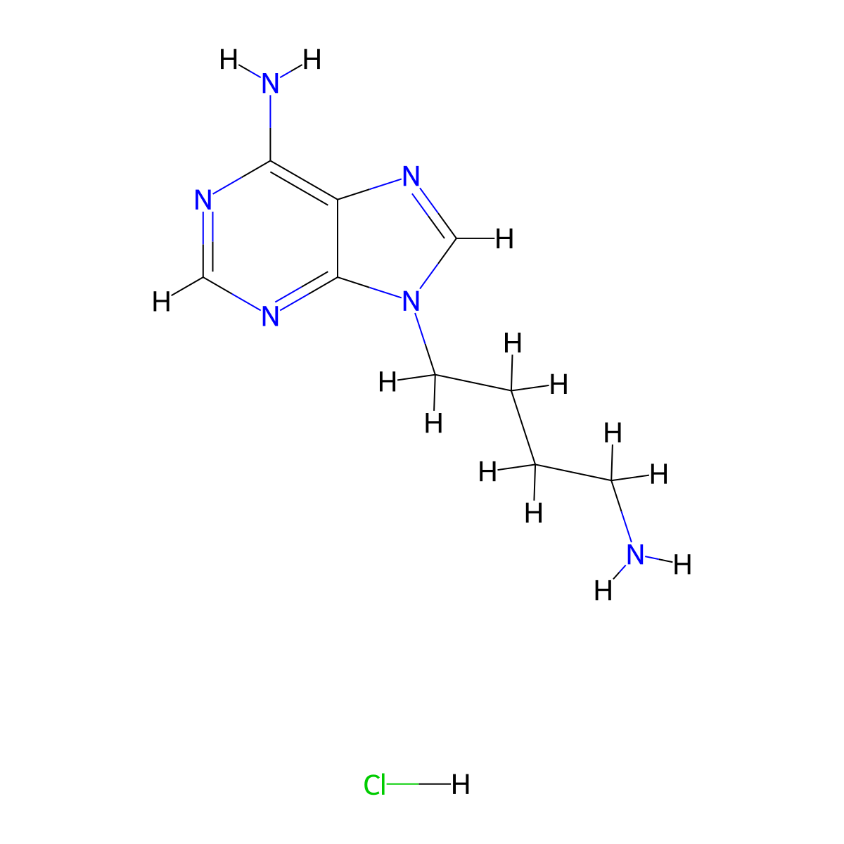 9-(4-aminobutyl)-9H-purin-6-amine hydrochloride molecular structure, CAS 1135445-68-9