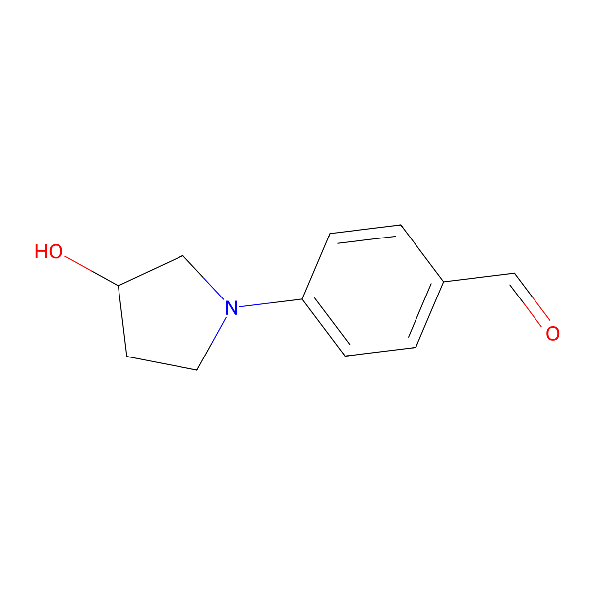 4-(3-Hydroxypyrrolidin-1-yl)benzaldehyde molecular structure, CAS 1135459-54-9