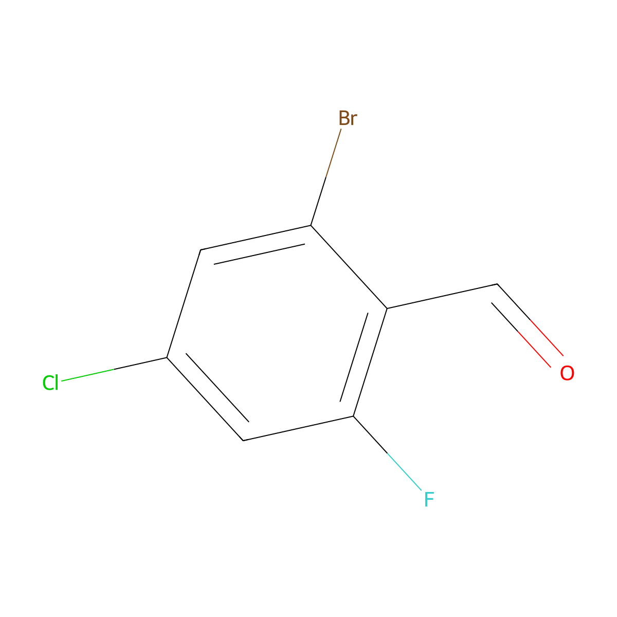 2-Bromo-4-chloro-6-fluorobenzaldehyde molecular structure, CAS 1135531-73-5