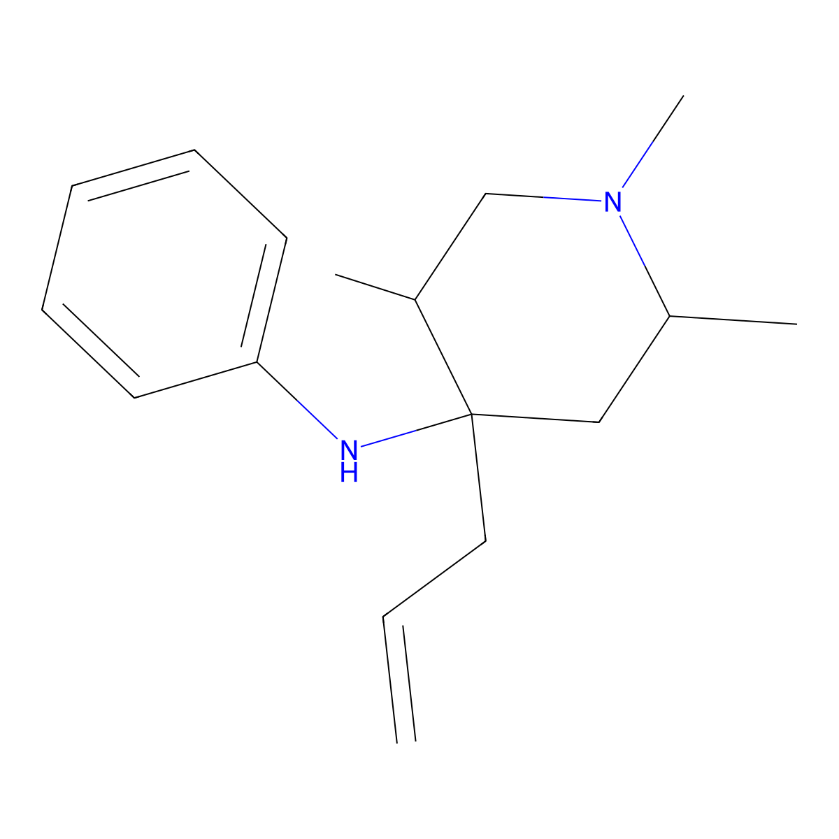 4-Piperidinamine, 1,2,5-trimethyl-N-phenyl-4-(2-propenyl)- molecular structure, CAS 113556-37-9