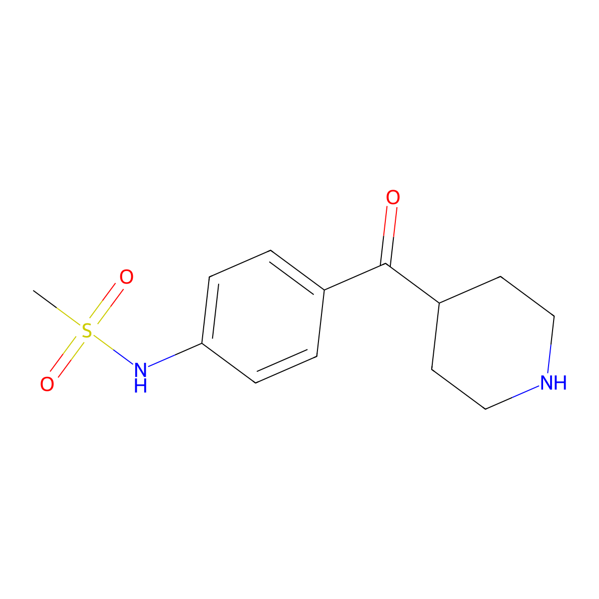 4-(4-Methylsulfonylaminobenzoyl)piperidine molecular structure, CAS 113558-82-0