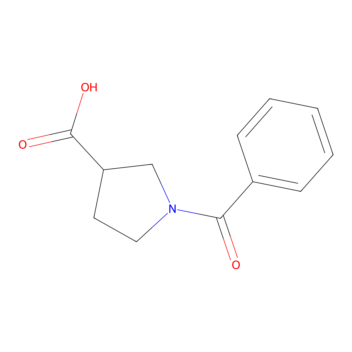1-Benzoyl-3-pyrrolidinecarboxylic acid molecular structure, CAS 113558-92-2