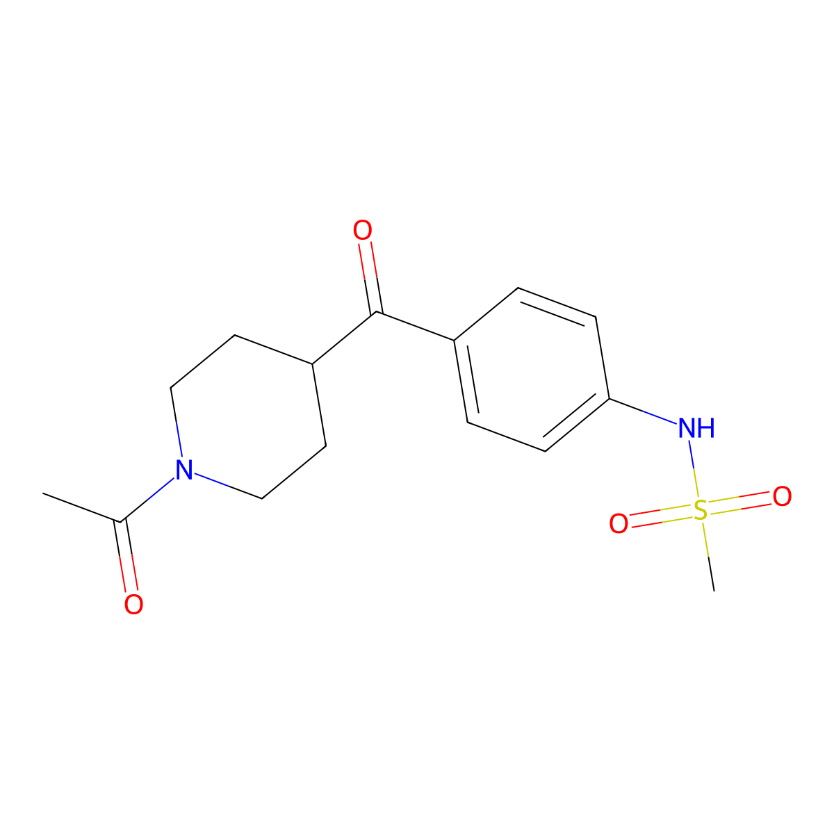 N-[4-[(1-acetyl-4-piperidinyl)carbonyl]phenyl]Methanesulfonamide molecular structure, CAS 113558-94-4