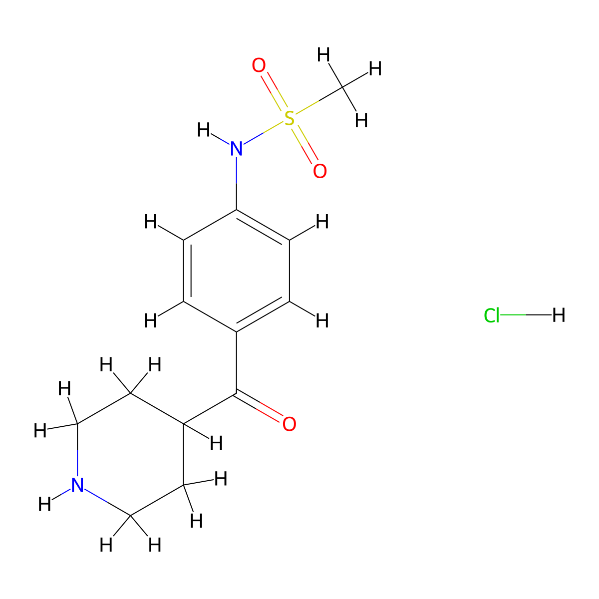N-[4-(piperidine-4-carbonyl)-phenyl]methanesulfonamide hydrochloride molecular structure, CAS 113559-02-7