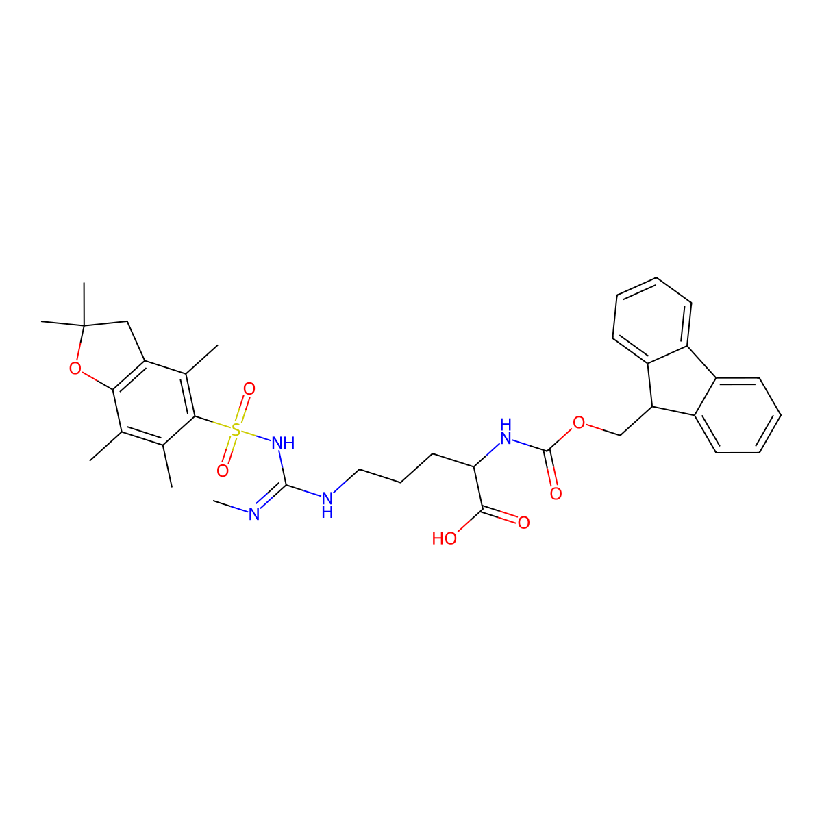 Fmoc-Arg(Me,pbf)-OH molecular structure, CAS 1135616-49-7