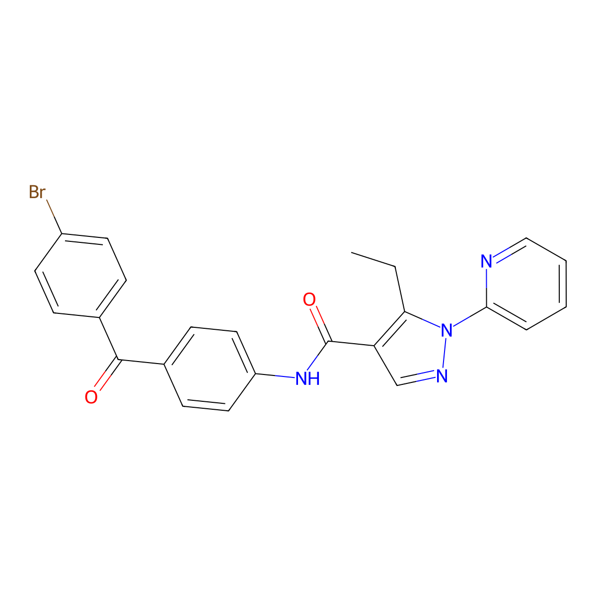 N-[4-(4-bromobenzoyl)phenyl]-5-ethyl-1-(2-pyridinyl)-1H-pyrazole-4-carboxamide molecular structure, CAS 1135688-51-5