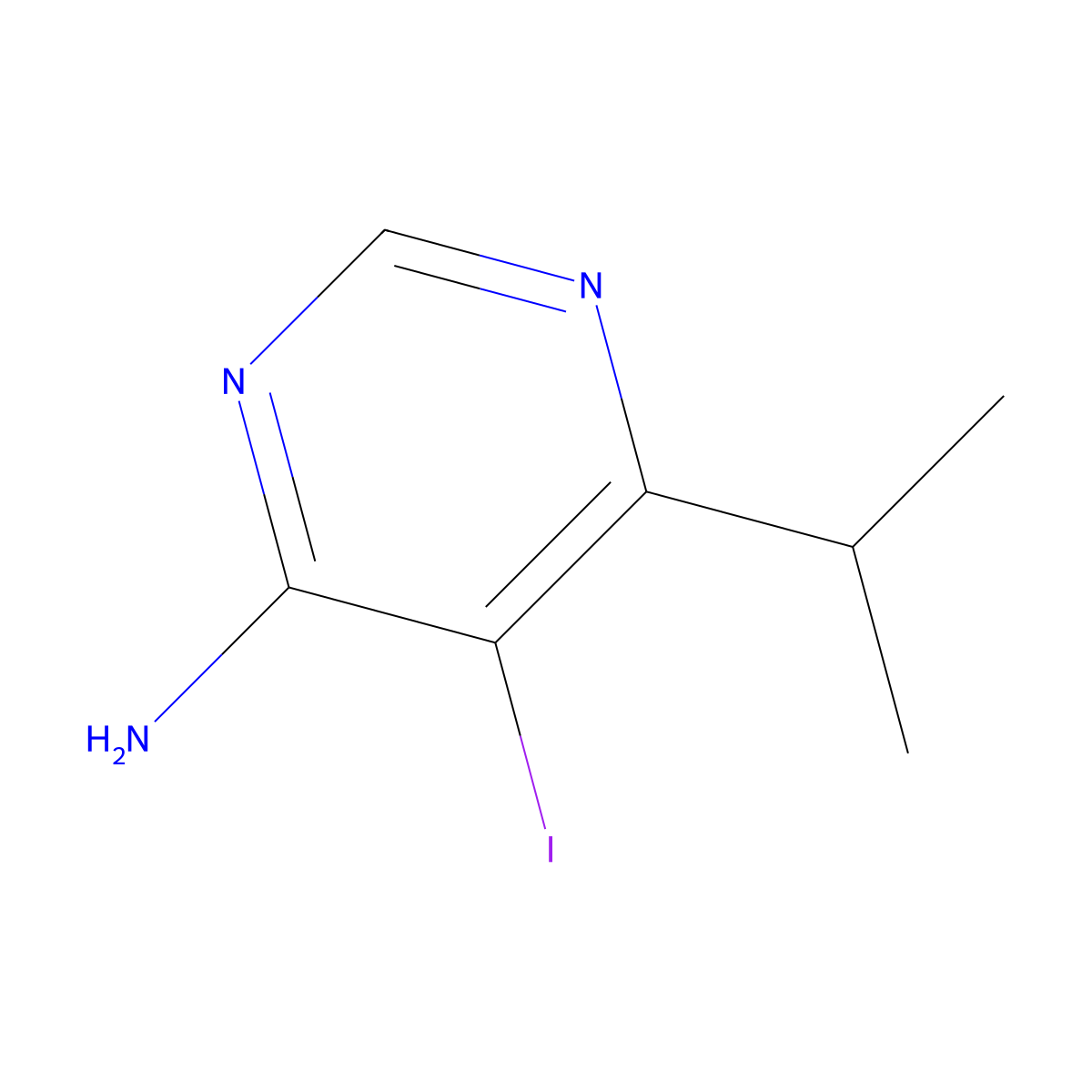 5-Iodo-6-isopropylpyrimidin-4-amine molecular structure, CAS 1135699-65-8