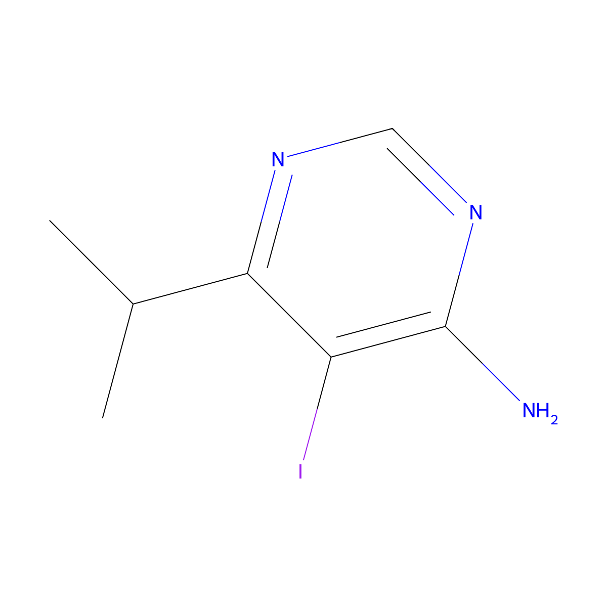 5-Iodo-6-isopropylpyrimidin-4-amine molecular structure, CAS 1135699-65-8