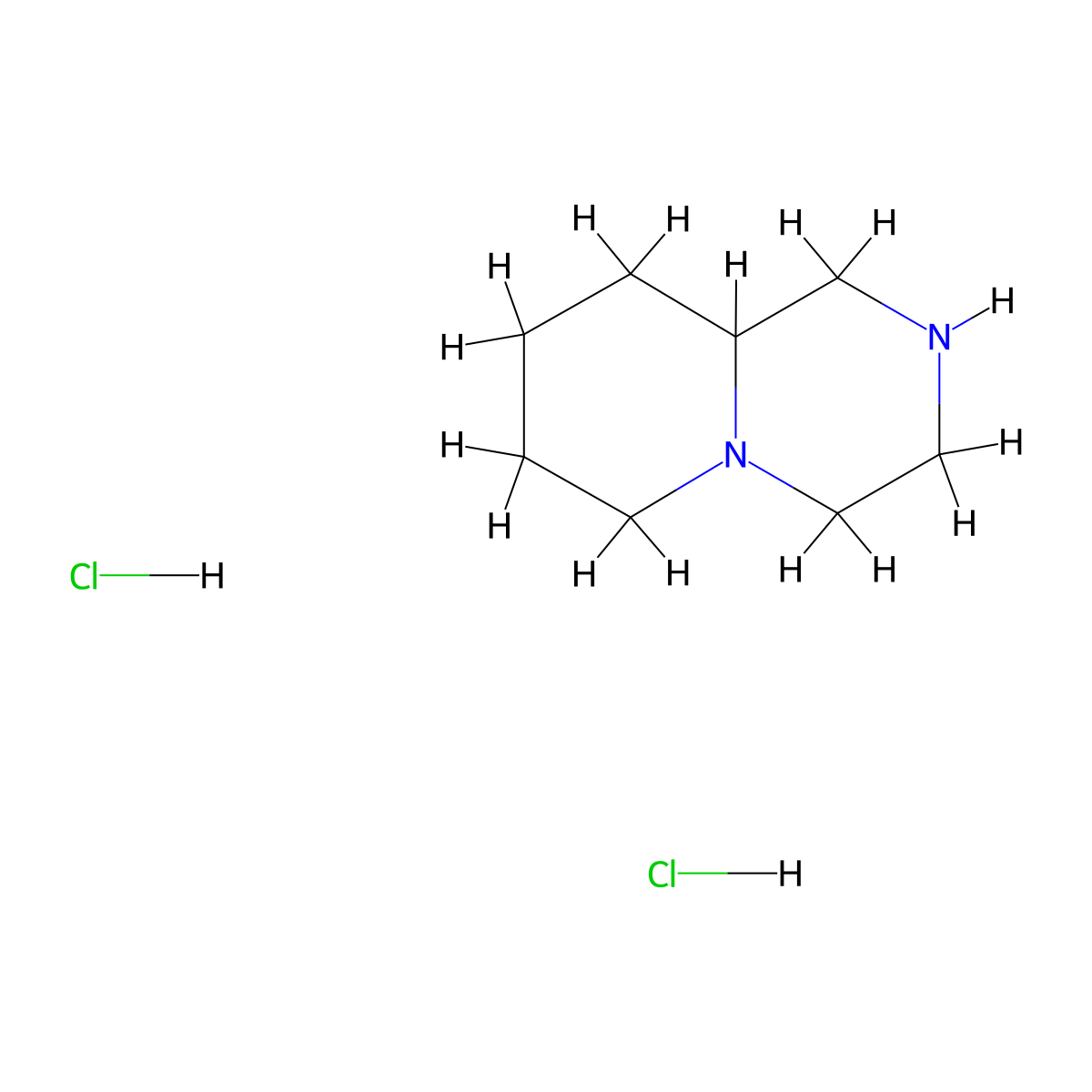 octahydro-1H-pyrido(1,2-a)piperazine dihydrochloride molecular structure, CAS 113570-68-6