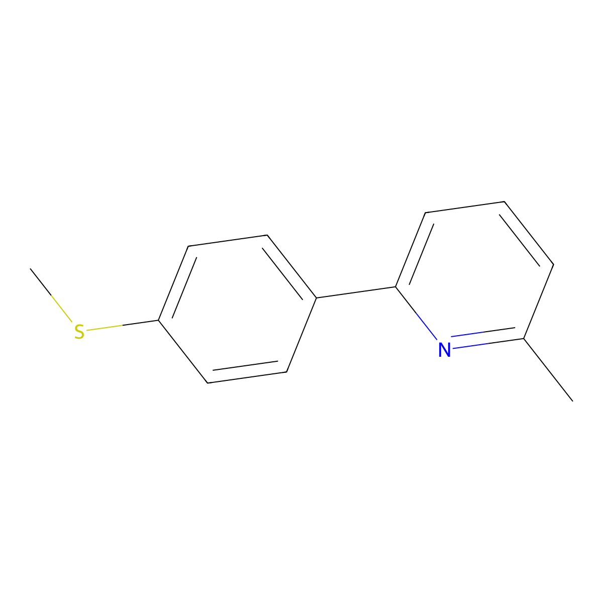 Pyridine, 2-methyl-6-[4-(methylthio)phenyl]- molecular structure, CAS 113577-71-2