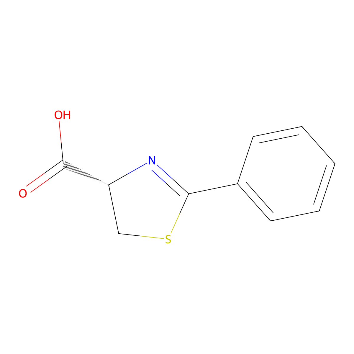 (4S)-2-Phenyl-4,5-dihydro-thiazole-4-carboxylic acid molecular structure, CAS 1135797-65-7