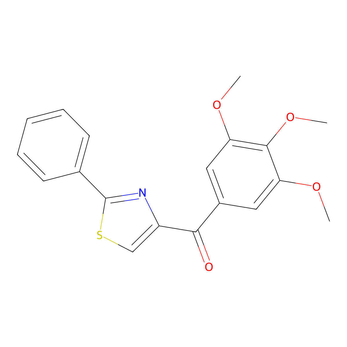 4-(3,4,5-Trimethoxybenzoyl)-2-phenylthiazole molecular structure, CAS 1135797-91-9