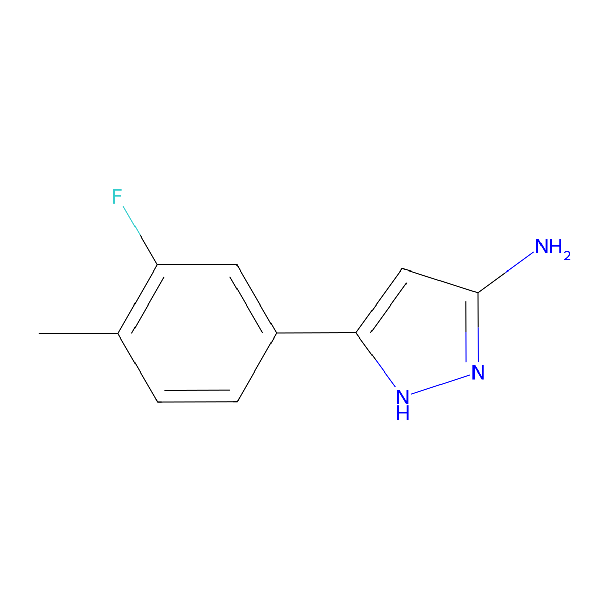 3-(3-Fluoro-4-methylphenyl)-1H-pyrazol-5-amine molecular structure, CAS 1135819-23-6
