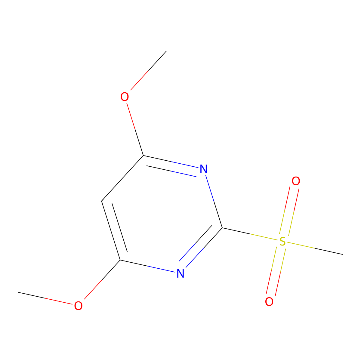 4,6-Dimethoxy-2-(methylsulfonyl)pyrimidine molecular structure, CAS 113583-35-0