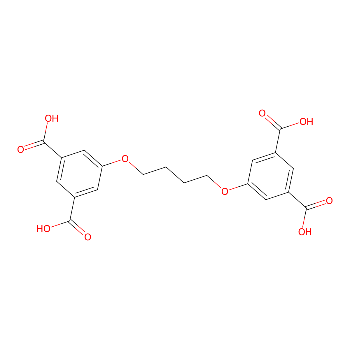 5,5'-(Butane-1,4-diylbis(oxy))diisophthalic acid molecular structure, CAS 113585-35-6