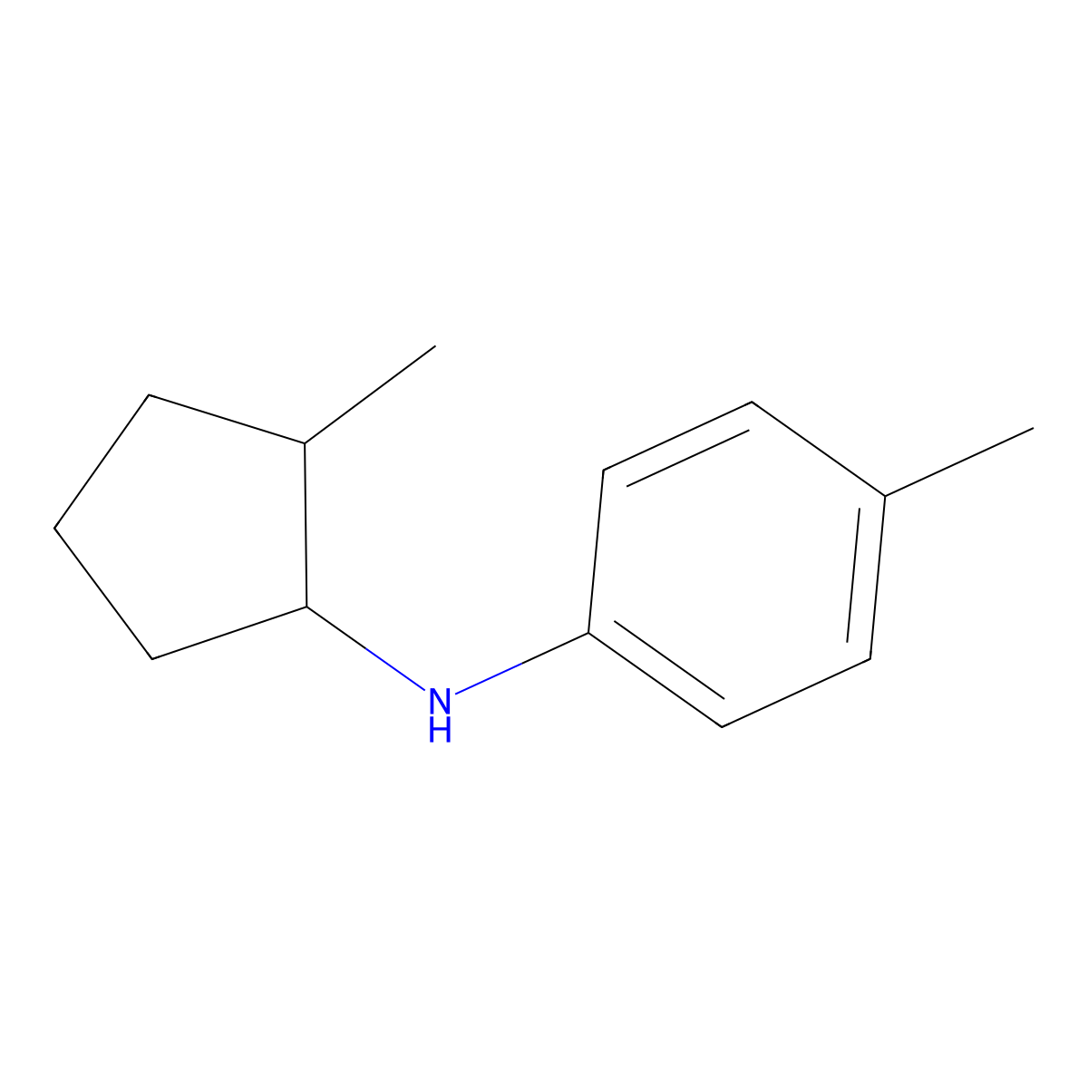 4-methyl-N-(2-methylcyclopentyl)aniline molecular structure, CAS 1135867-83-2
