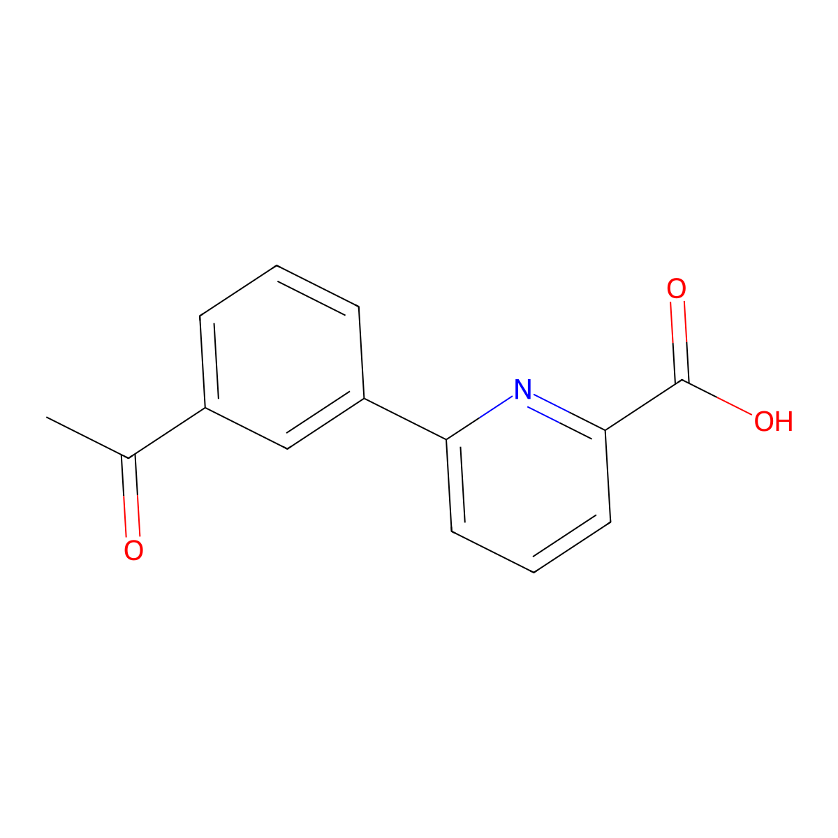 6-(3-Acetylphenyl)picolinic acid molecular structure, CAS 1135871-82-7