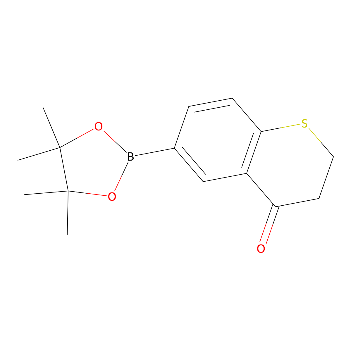 6-(4,4,5,5-tetramethyl-1,3,2-dioxaborolan-2-yl)-3,4-dihydro-2H-1-benzothiopyran-4-one molecular structure, CAS 1135872-03-5
