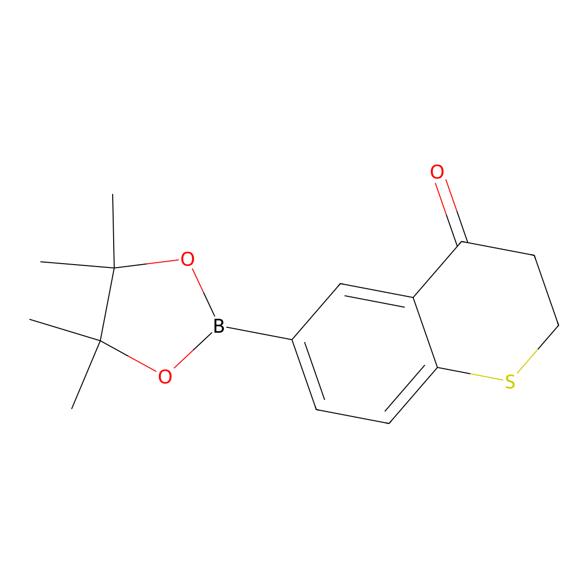 6-(4,4,5,5-tetramethyl-1,3,2-dioxaborolan-2-yl)-3,4-dihydro-2H-1-benzothiopyran-4-one molecular structure, CAS 1135872-03-5