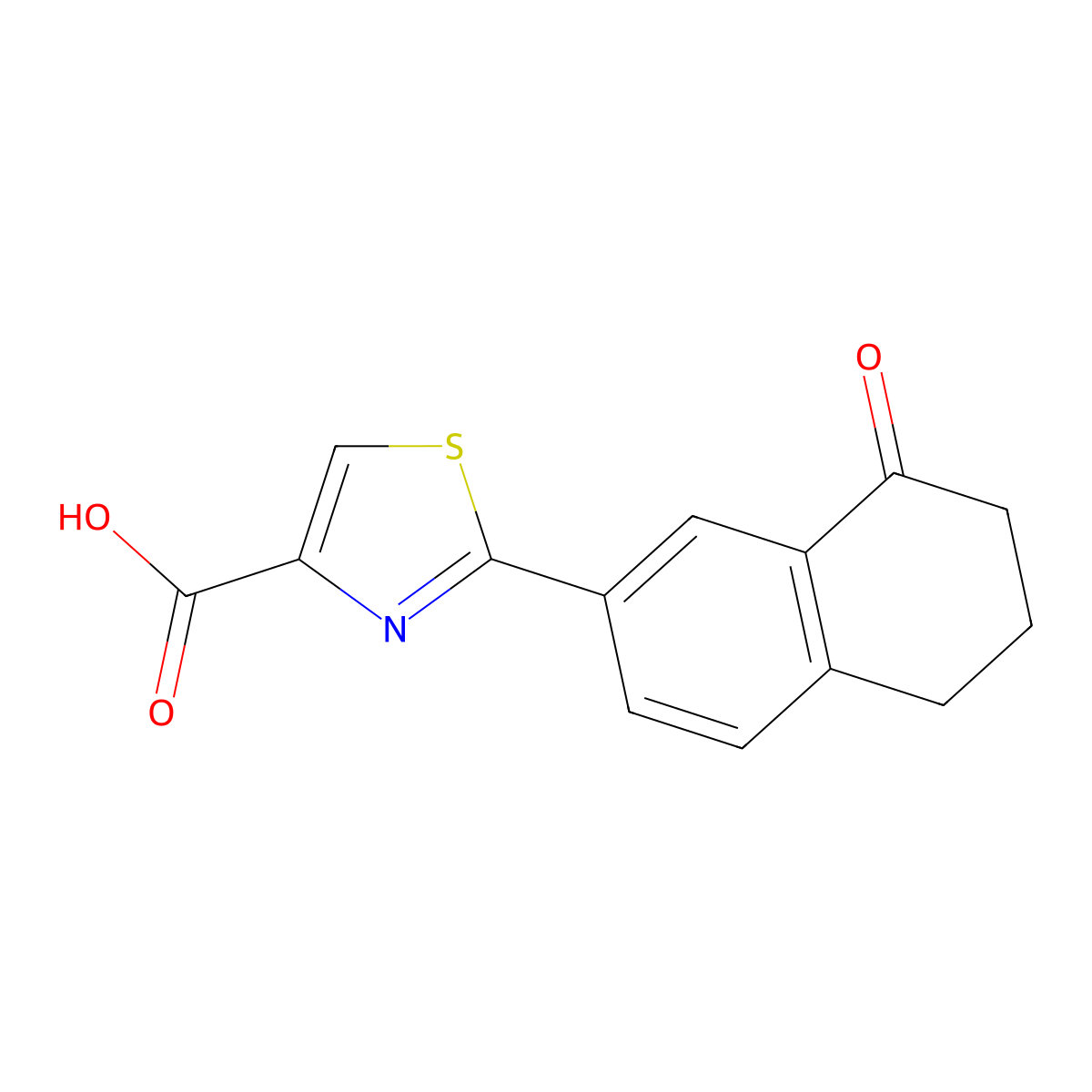 2-(8-Oxo-5,6,7,8-tetrahydro-2-naphthyl)thiazole-4-carboxylic Acid molecular structure, CAS 1135872-19-3