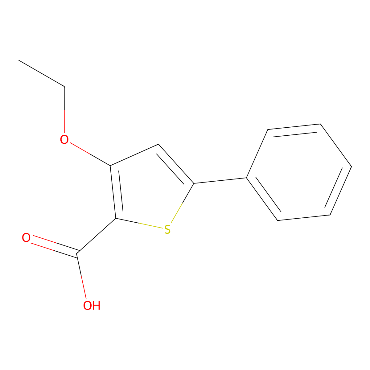 3-Ethoxy-5-phenylthiophene-2-carboxylic acid molecular structure, CAS 113589-47-2