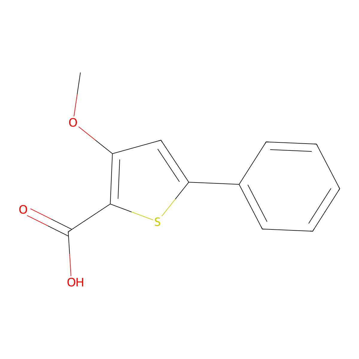 3-Methoxy-5-phenylthiophene-2-carboxylic acid molecular structure, CAS 113589-49-4