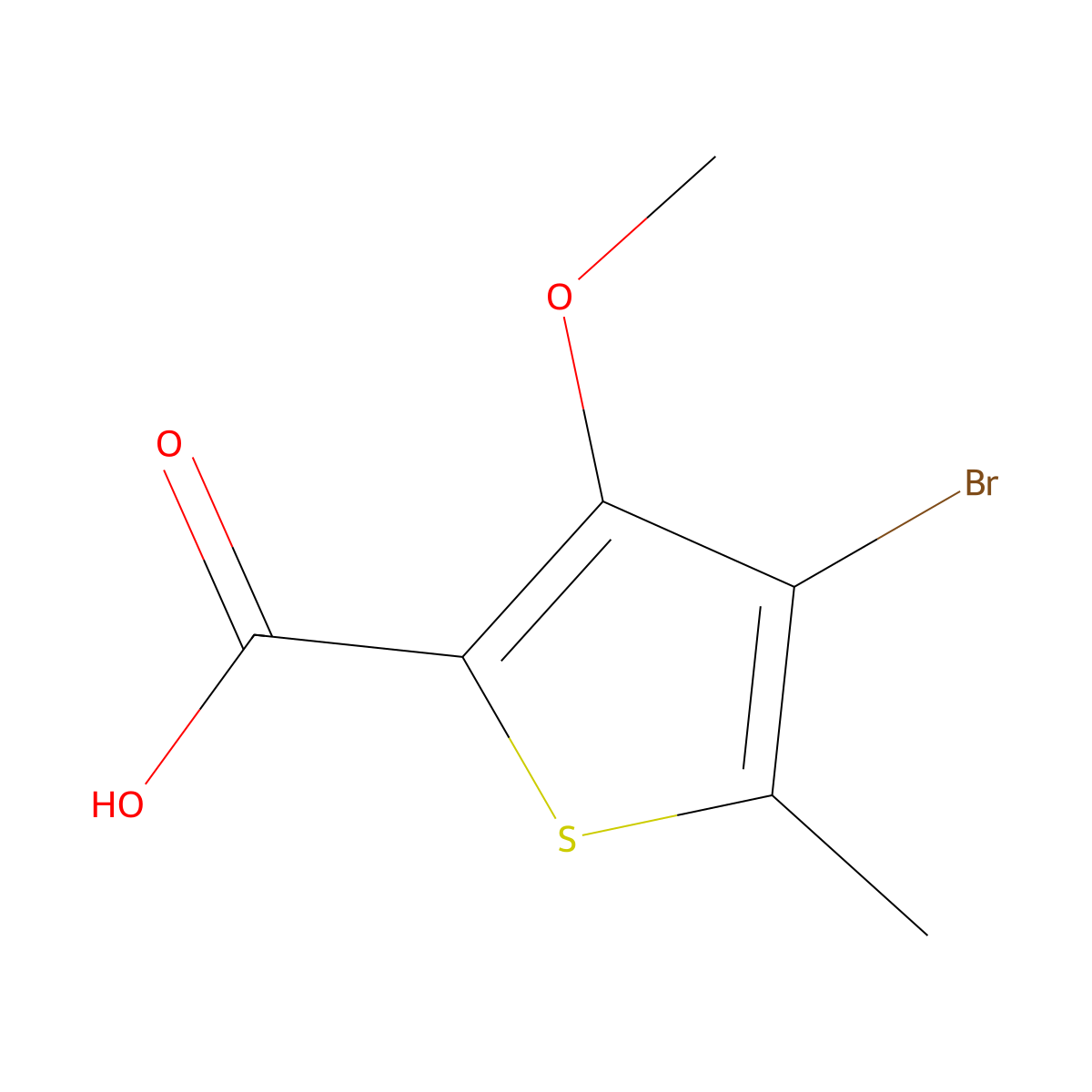 4-Bromo-3-methoxy-5-methylthiophene-2-carboxylic acid molecular structure, CAS 113589-56-3