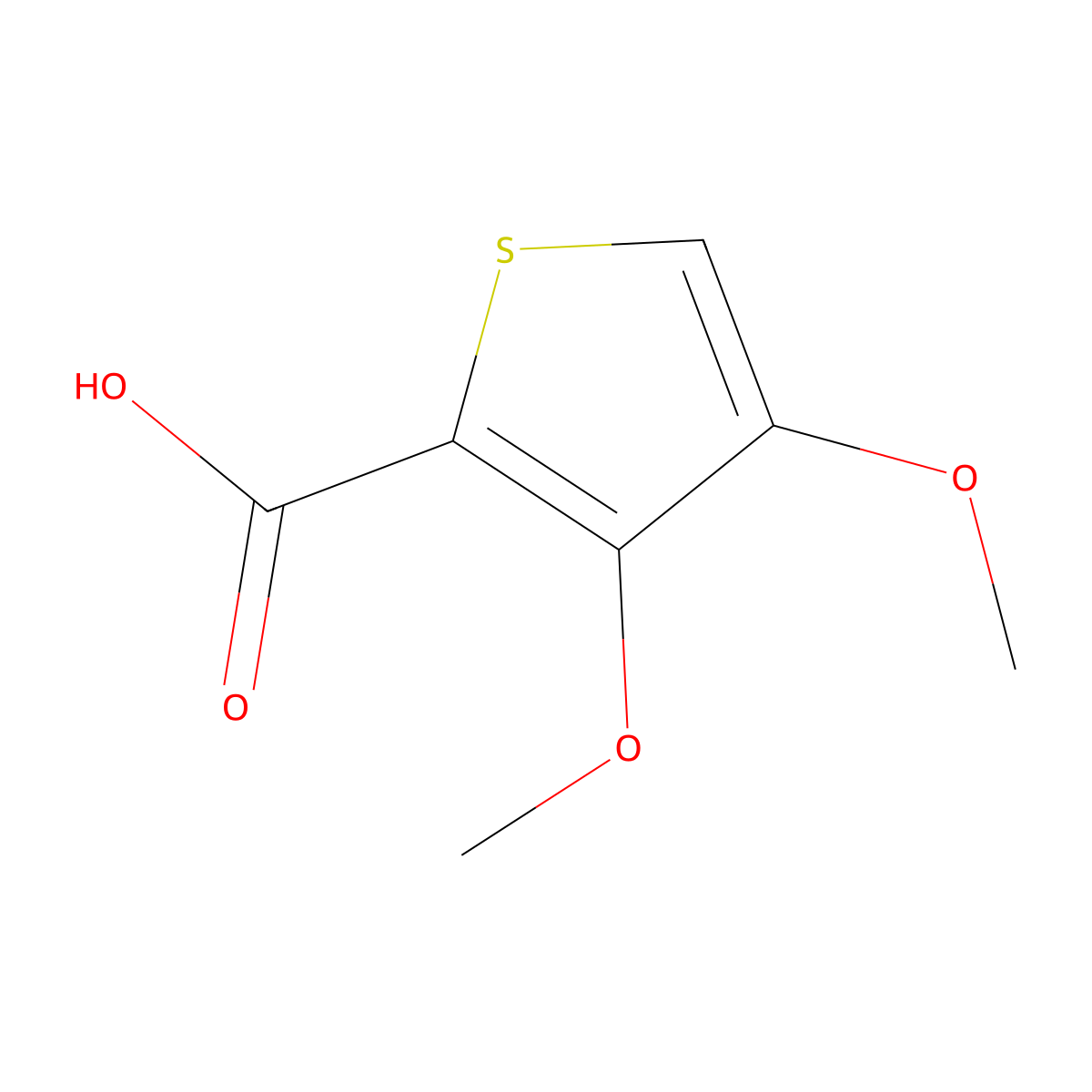 3,4-Dimethoxythiophene-2-carboxylic acid molecular structure, CAS 113589-62-1