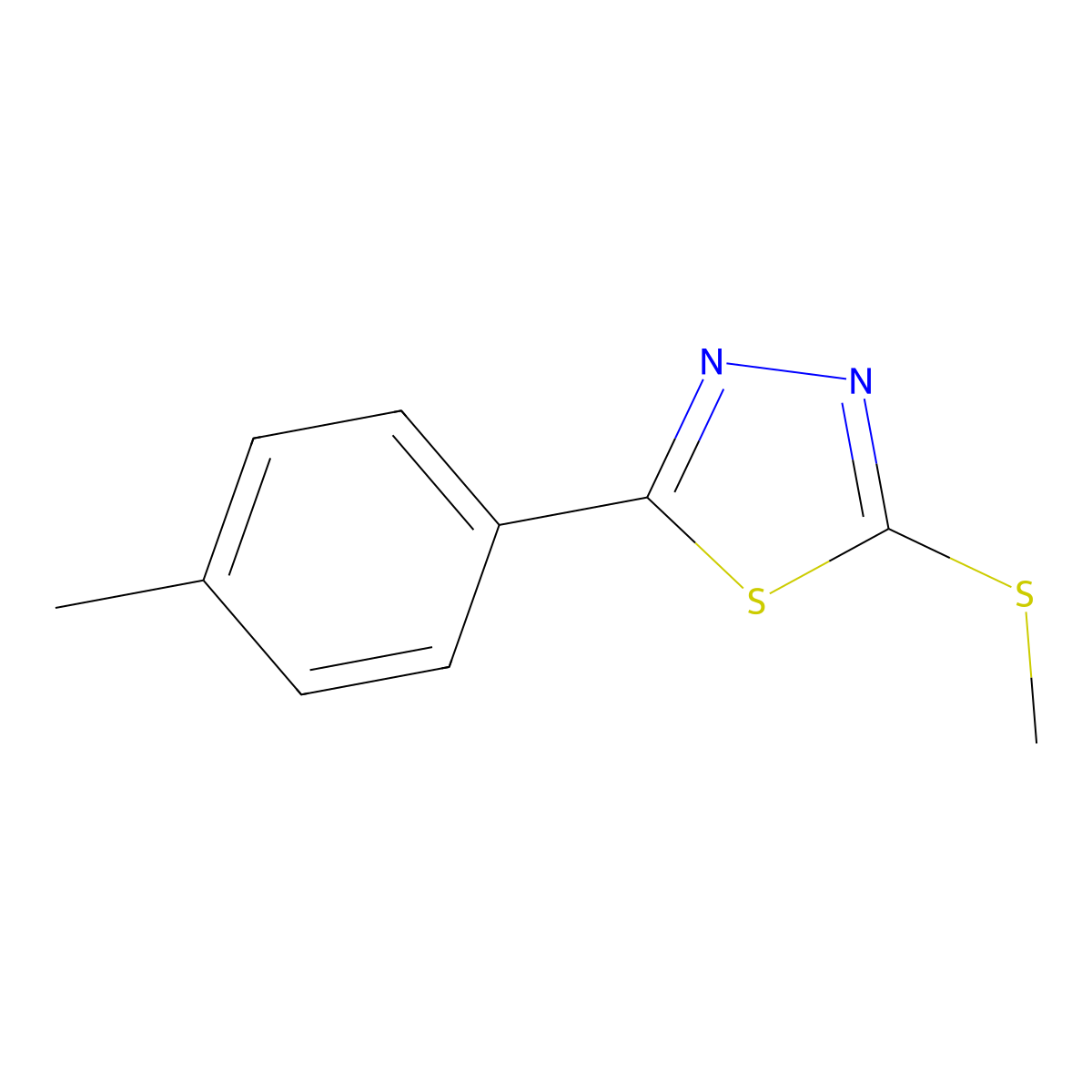 2-(Methylthio)-5-(P-tolyl)-1,3,4-thiadiazole molecular structure, CAS 113589-76-7