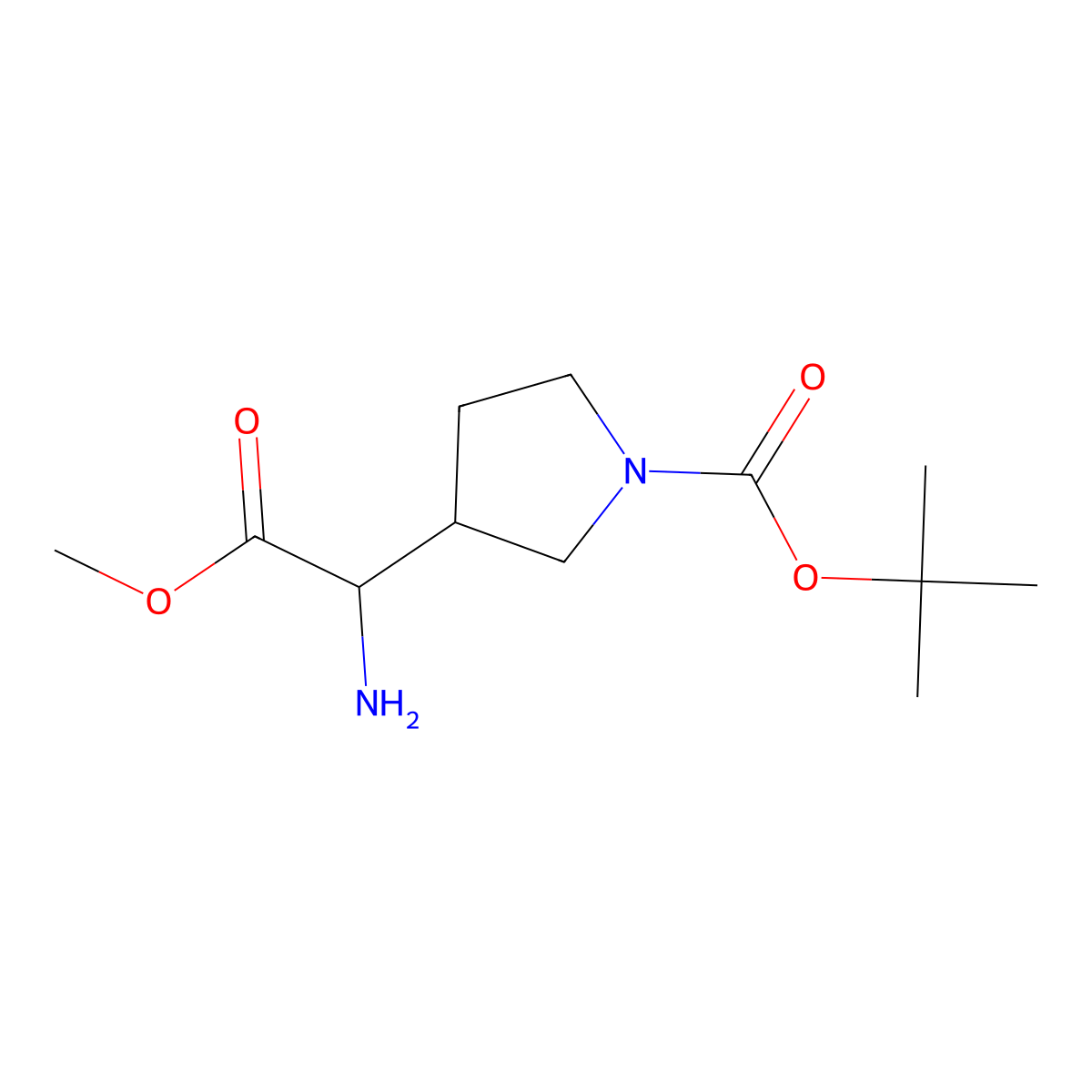 Tert-butyl 3-(1-amino-2-methoxy-2-oxoethyl)pyrrolidine-1-carboxylate molecular structure, CAS 1135916-70-9