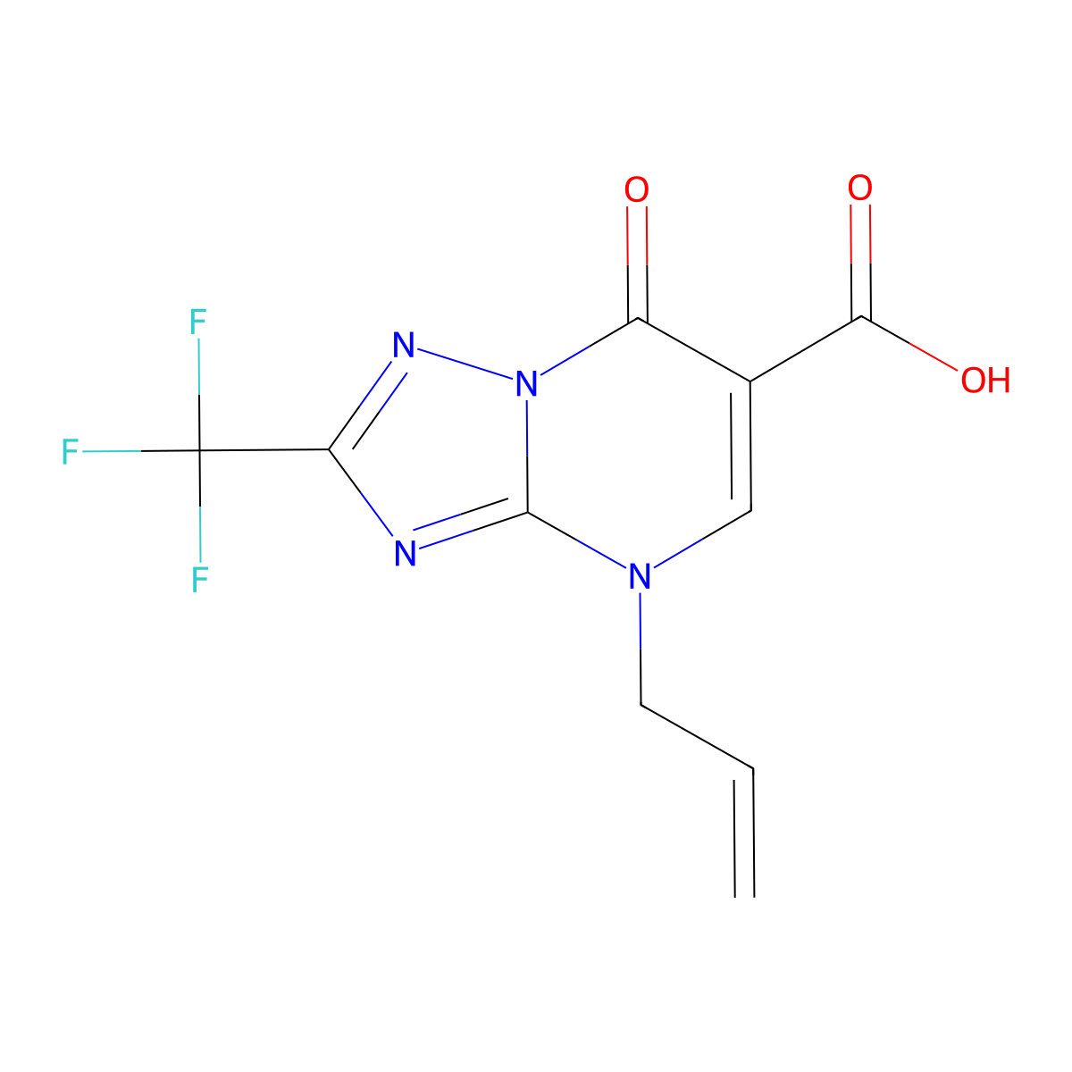 4-Allyl-7-oxo-2-(trifluoromethyl)-4,7-dihydro-[1,2,4]triazolo[1,5-a]pyrimidine-6-carboxylic acid molecular structure, CAS 1135989-37-5