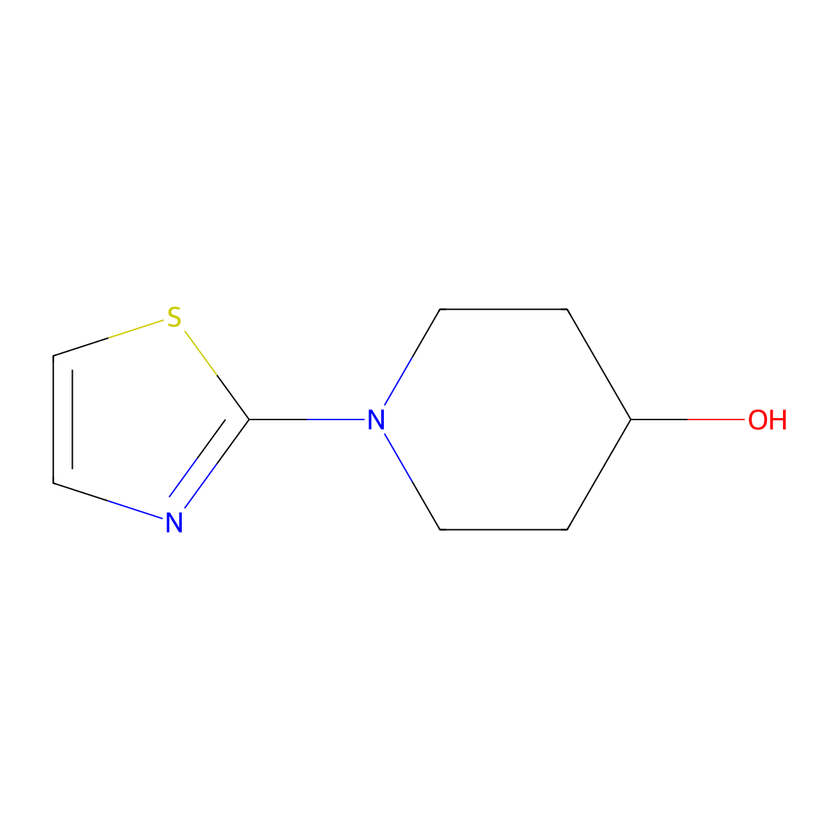 1-(Thiazol-2-yl)piperidin-4-ol molecular structure, CAS 1135992-11-8