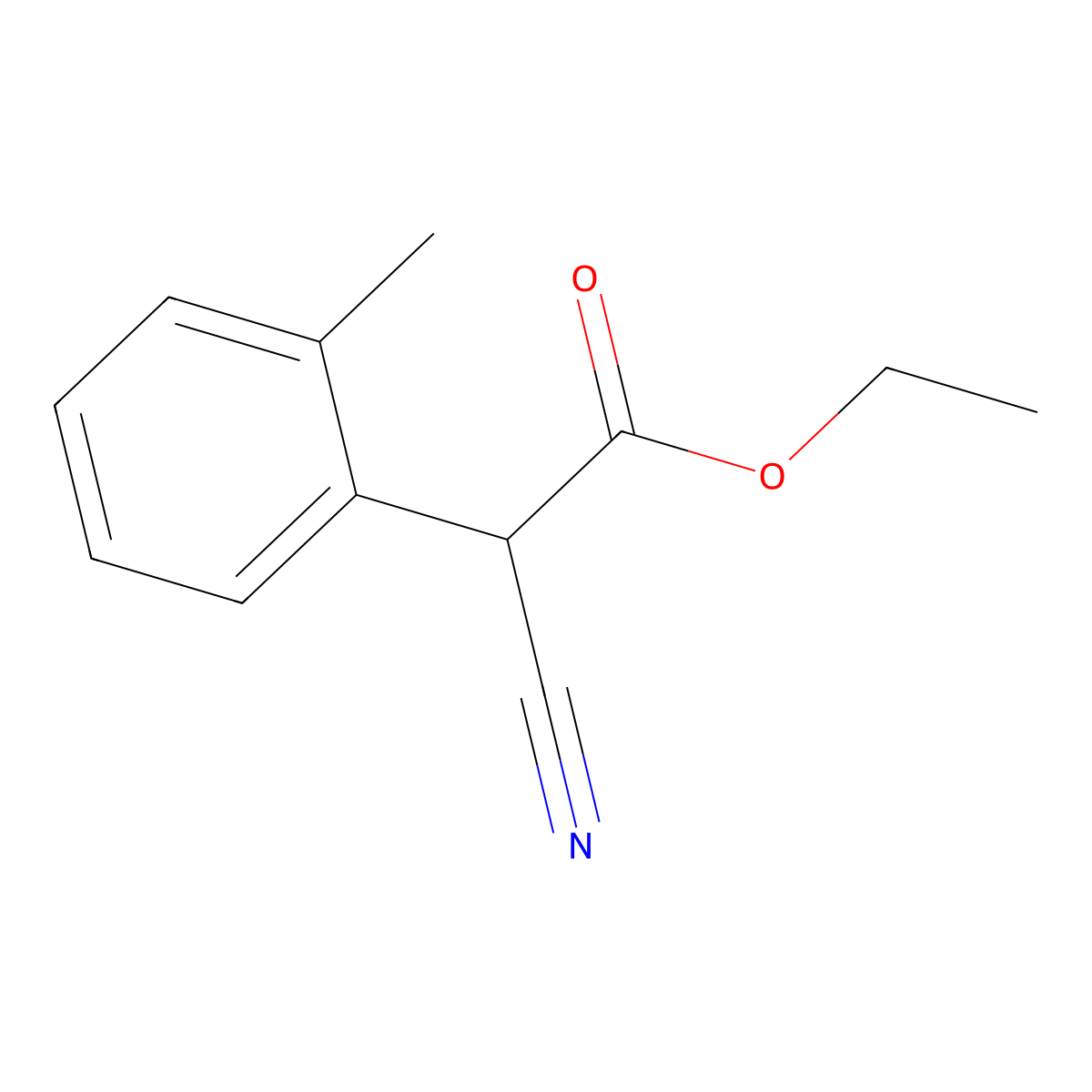 Ethyl 2-cyano-2-(o-tolyl)acetate molecular structure, CAS 1136-24-9