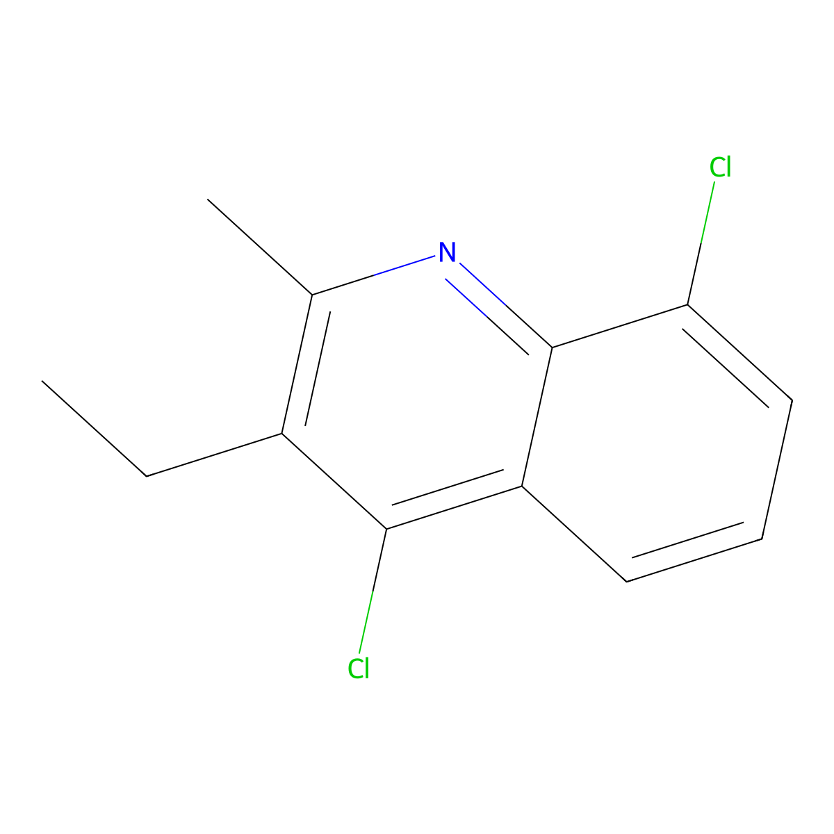 4,8-Dichloro-3-ethyl-2-methylquinoline molecular structure, CAS 1136-49-8