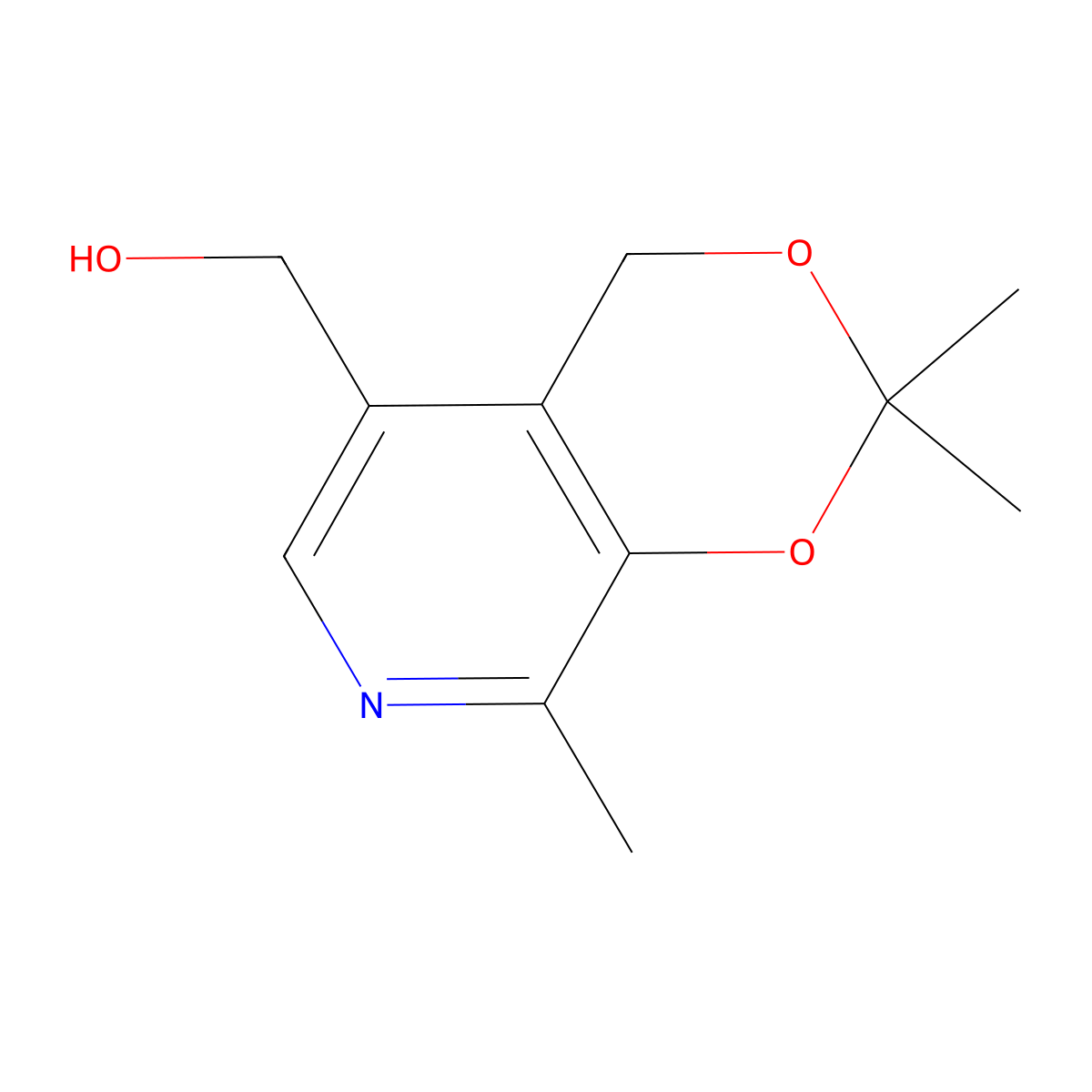 2,2,8-Trimethyl-4H-1,3-dioxino(4,5-c)pyridine-5-methanol molecular structure, CAS 1136-52-3