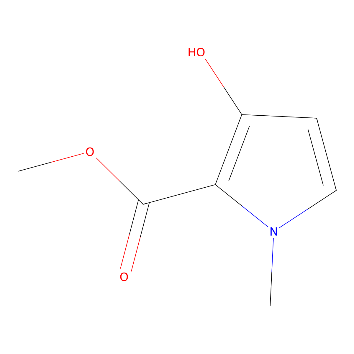 Methyl 3-hydroxy-1-methyl-1H-pyrrole-2-carboxylate molecular structure, CAS 113602-62-3