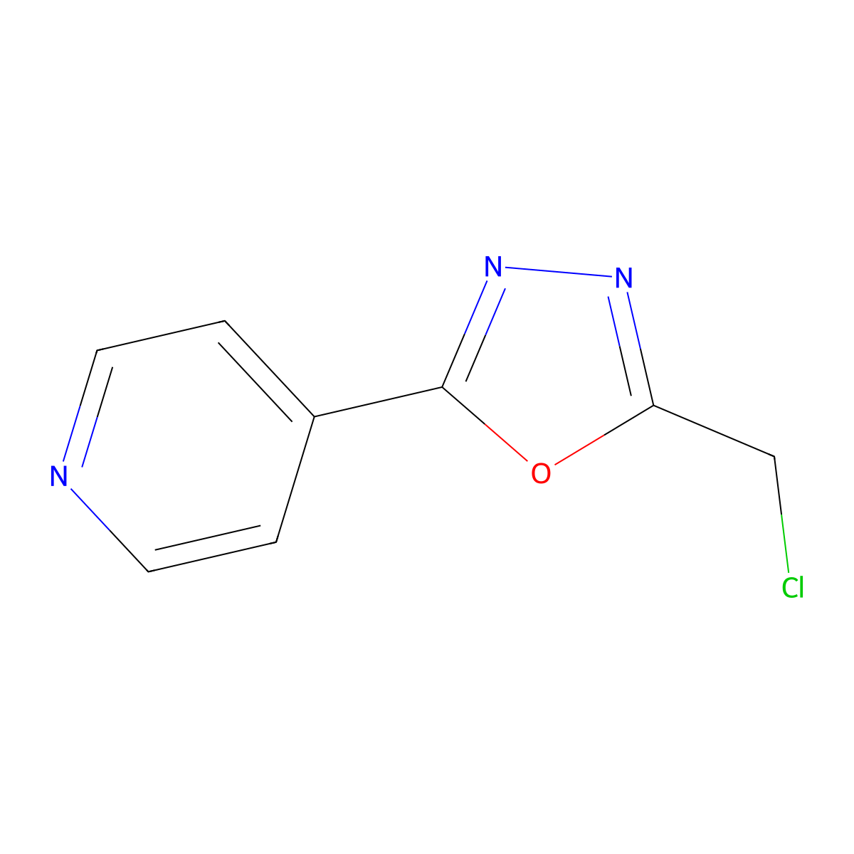 2-(Chloromethyl)-5-(pyridin-4-yl)-1,3,4-oxadiazole molecular structure, CAS 113604-00-5