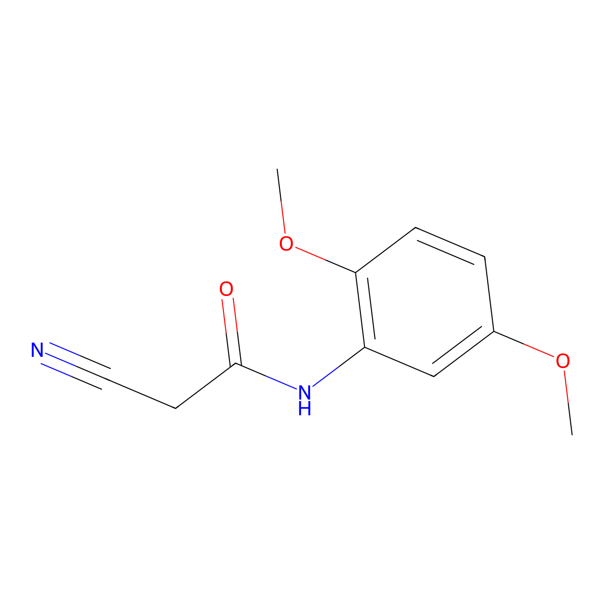 2-cyano-N-(2,5-dimethoxyphenyl)acetamide molecular structure, CAS 113604-07-2
