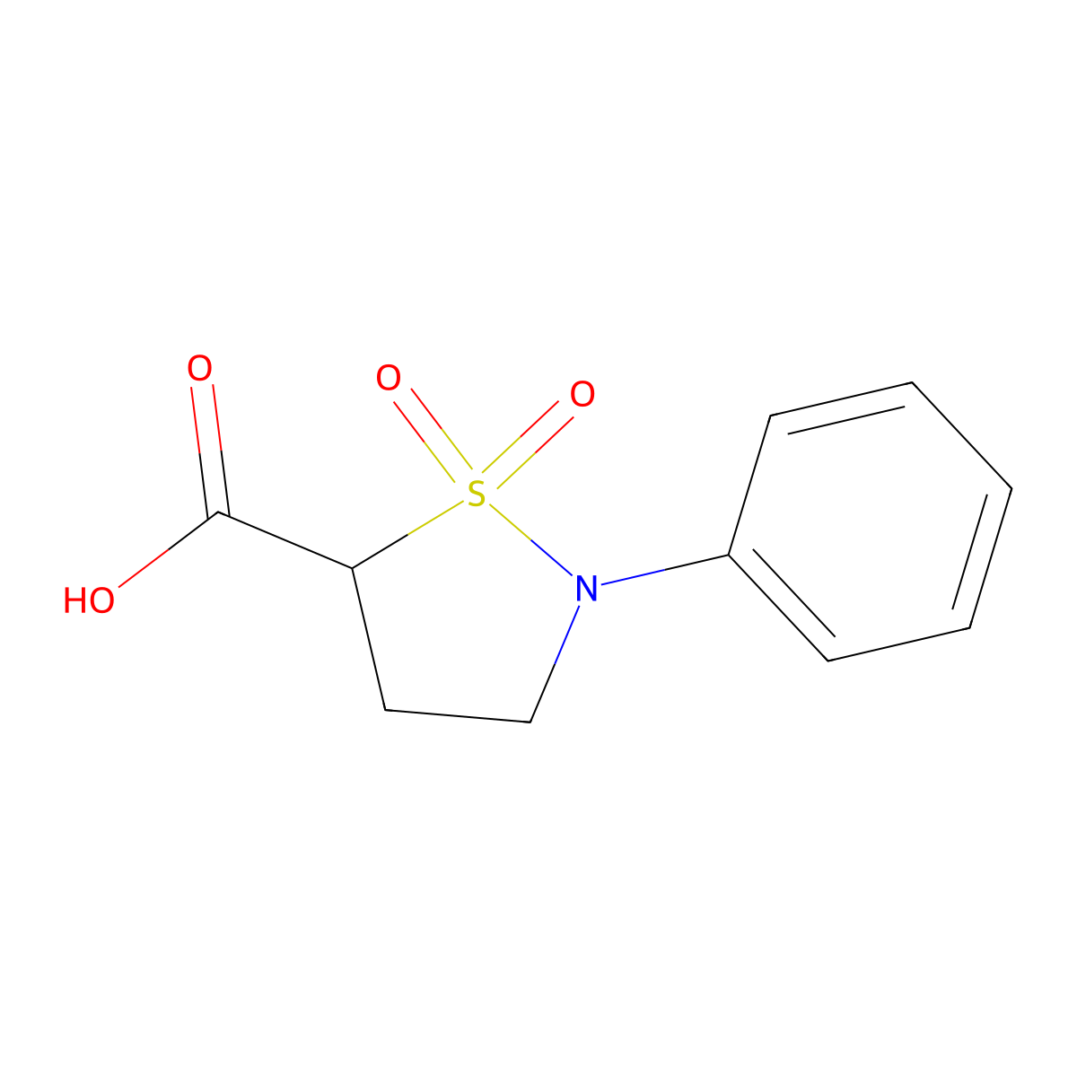 1,1-Dioxo-2-phenyl-1lambda6,2-thiazolidine-5-carboxylic acid molecular structure, CAS 1136056-45-5