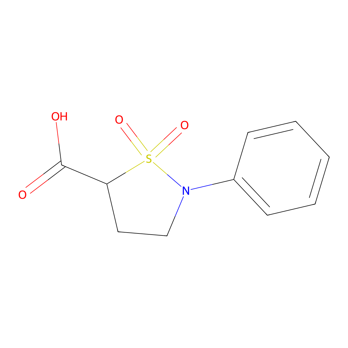1,1-Dioxo-2-phenyl-1lambda6,2-thiazolidine-5-carboxylic acid molecular structure, CAS 1136056-45-5