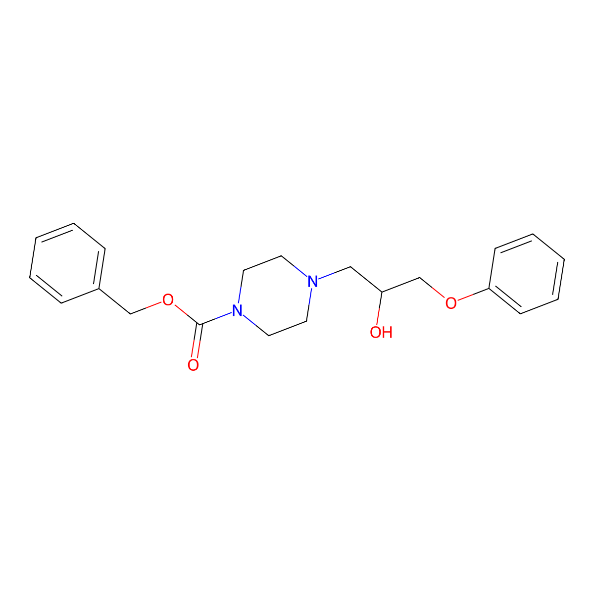 Benzyl 4-(2-hydroxy-3-phenoxypropyl)piperazine-1-carboxylate molecular structure, CAS 1136103-44-0