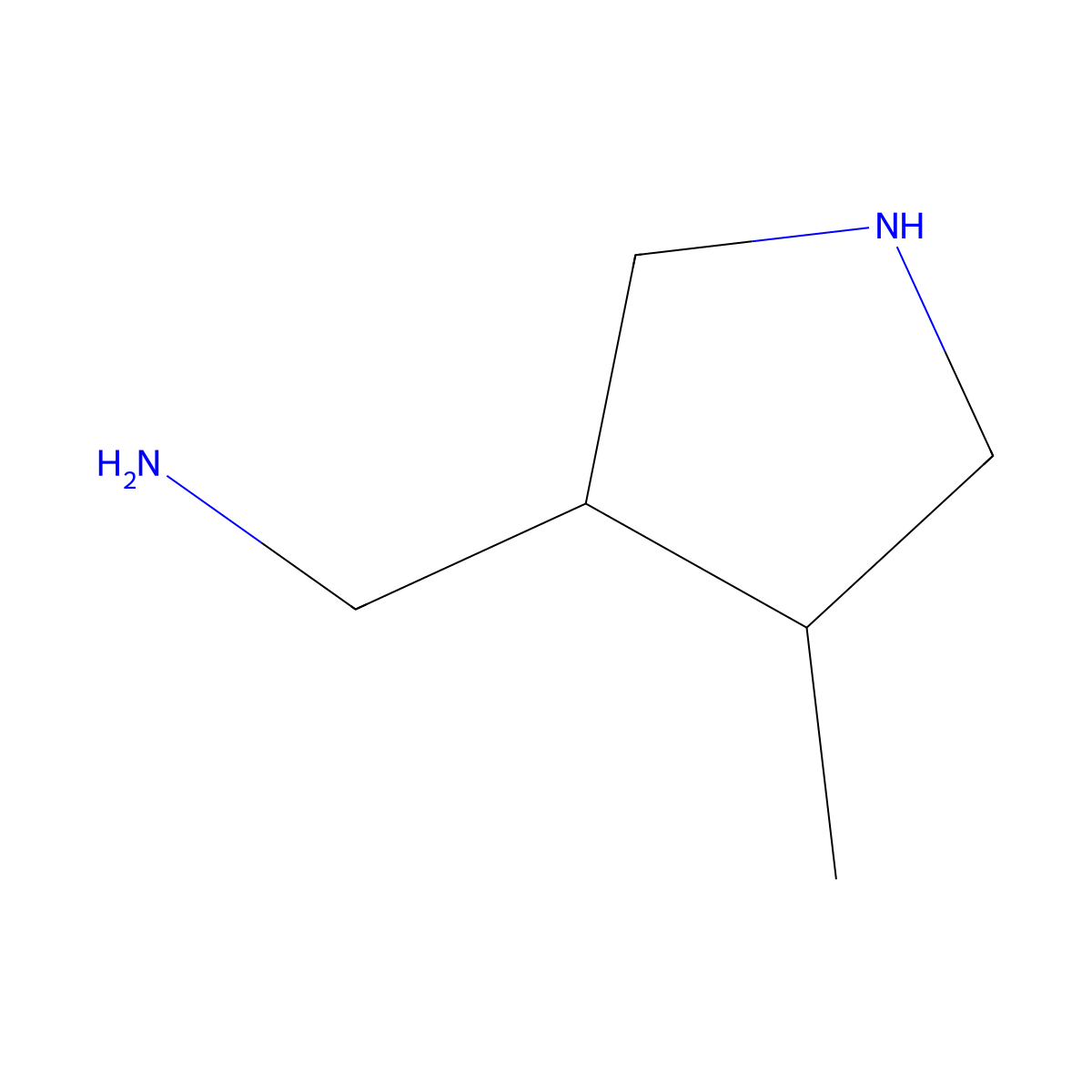 [(3R,4S)-4-methylpyrrolidin-3-yl]methanamine molecular structure, CAS 113617-87-1