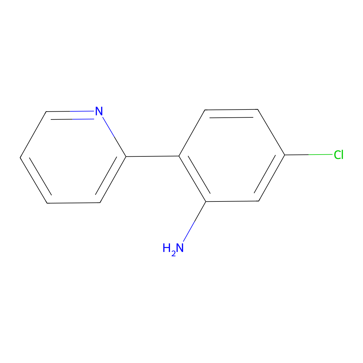 5-Chloro-2-(pyridin-2-yl)aniline molecular structure, CAS 113623-77-1