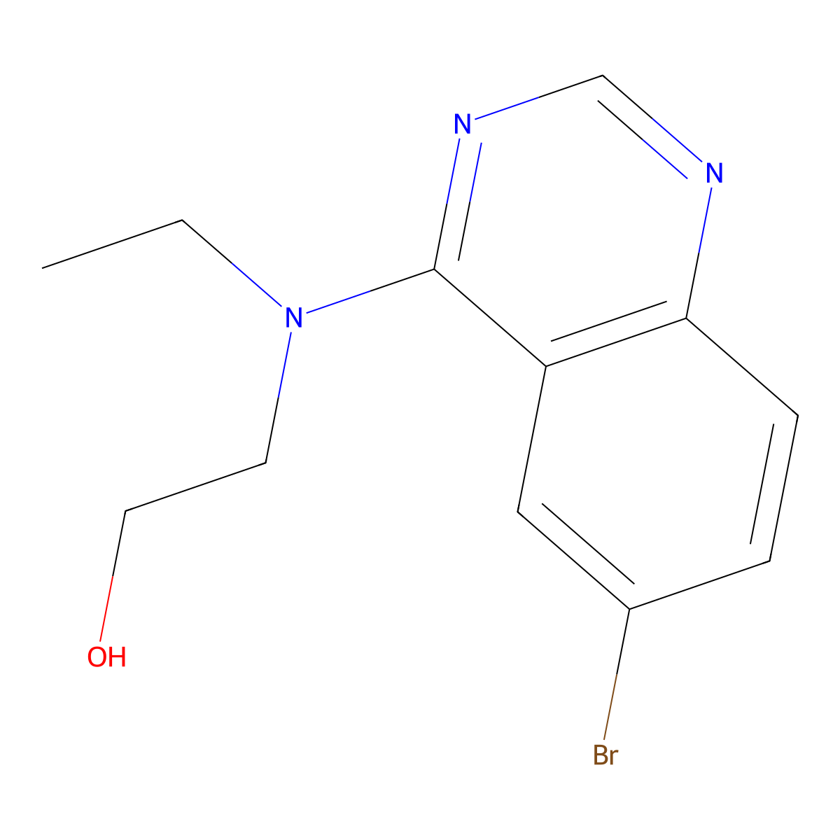 Ethanol, 2-[(6-bromo-4-quinazolinyl)ethylamino]- molecular structure, CAS 1136244-36-4